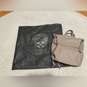 Vince Camuto Taupe Leather Backpack
